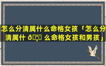 怎么分清属什么命格女孩「怎么分清属什 🦆 么命格女孩和男孩」